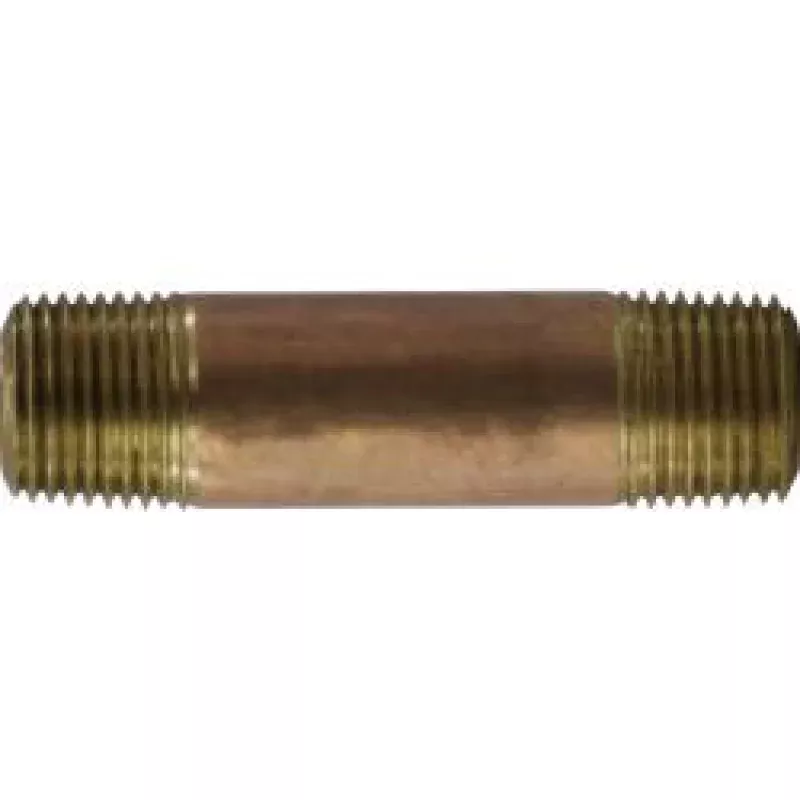 42069 Nipple, 1/2 in MPT x 1/2 in MPT, 5-1/2 in, Brass