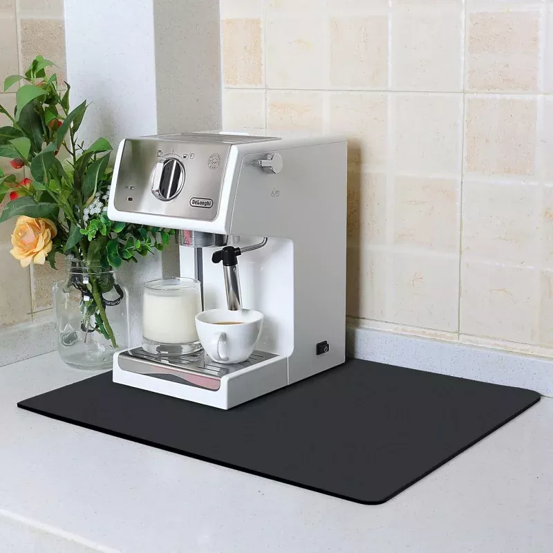 ZLR Coffee Mat - 12" x 16" Small Kitchen Hide Stain Absorbent Dish Drying Mat for Countertop